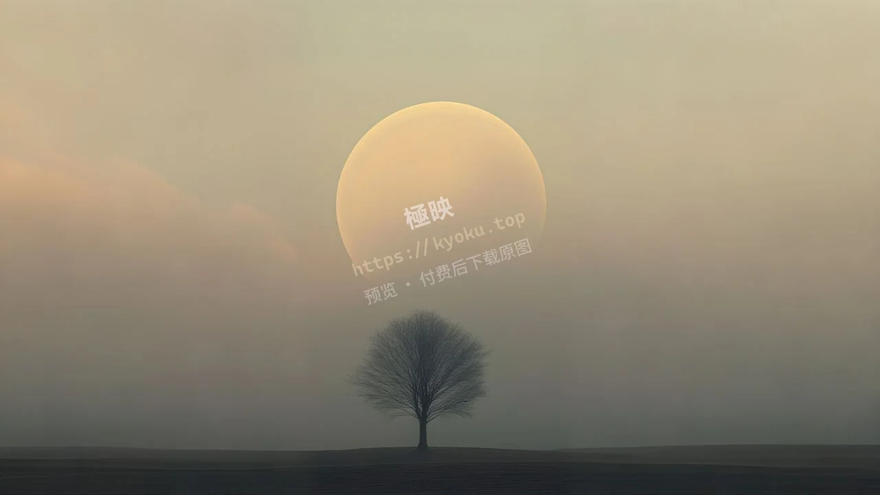 孤树与圆日