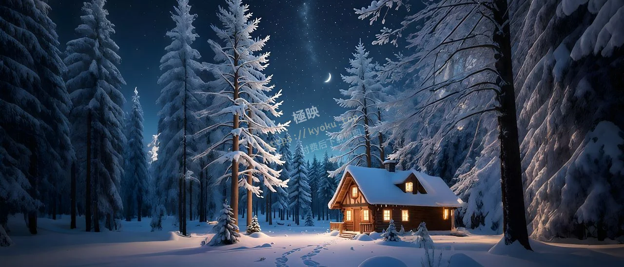 雪夜林间小屋