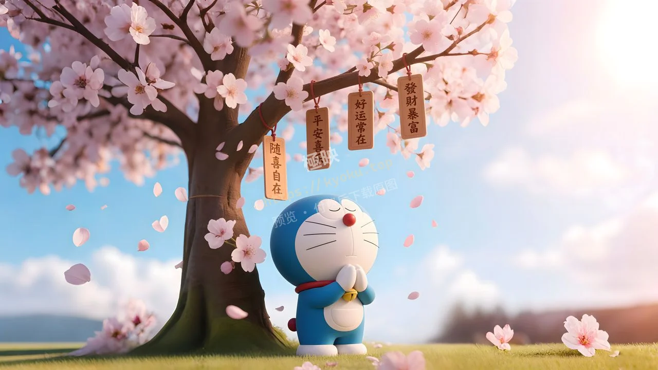 哆啦A梦樱花祈福