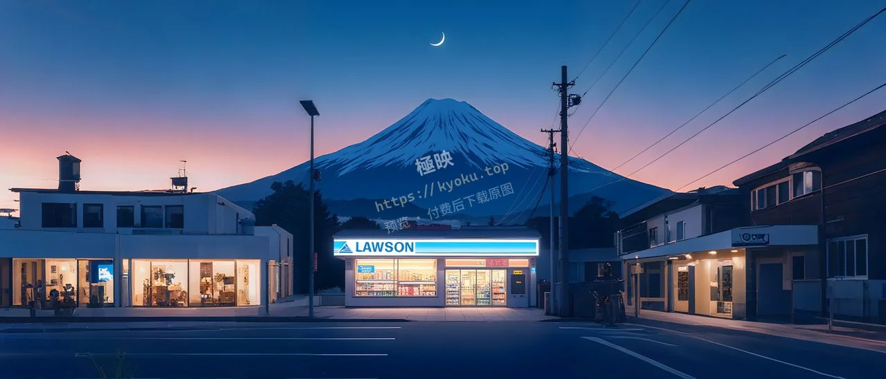 富士山便利店夜景