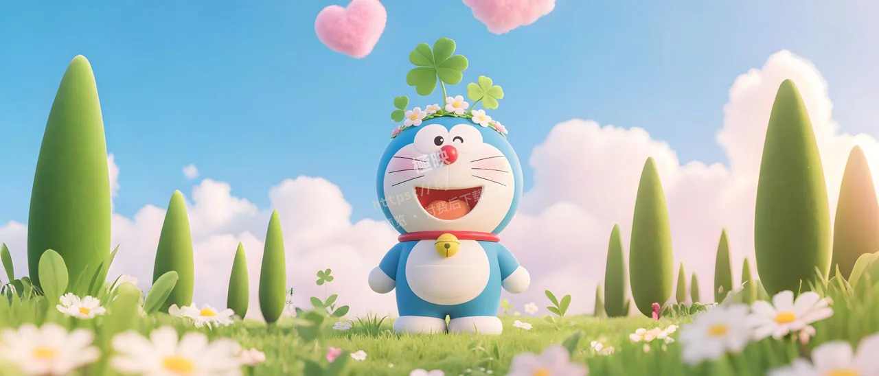 哆啦A梦春日花环