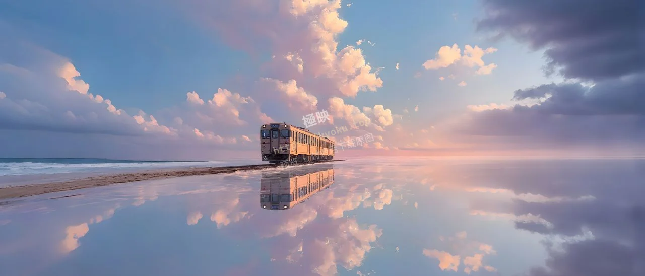 海边列车治愈风景