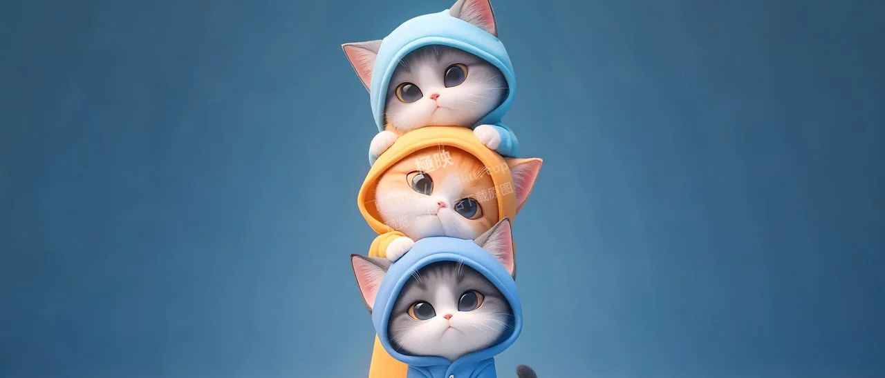 连帽衣萌猫叠叠乐