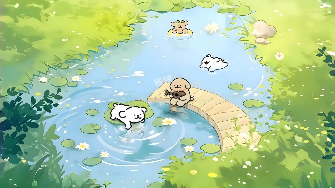 线条小狗萌系插画
