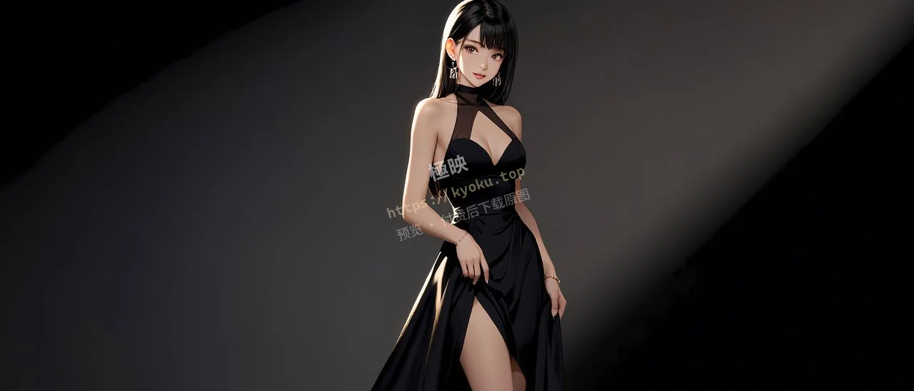 黑裙优雅少女