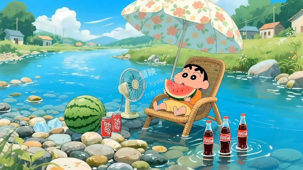 蜡笔小新吃西瓜
