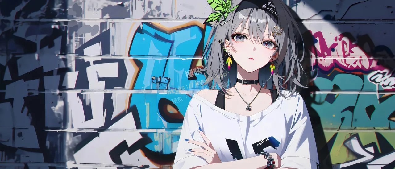 涂鸦墙二次元动漫少女