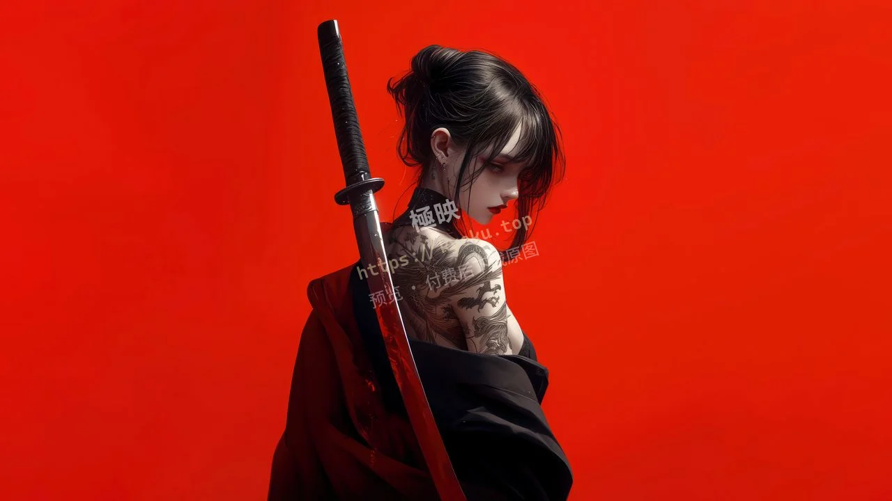 纹身太刀酷飒少女