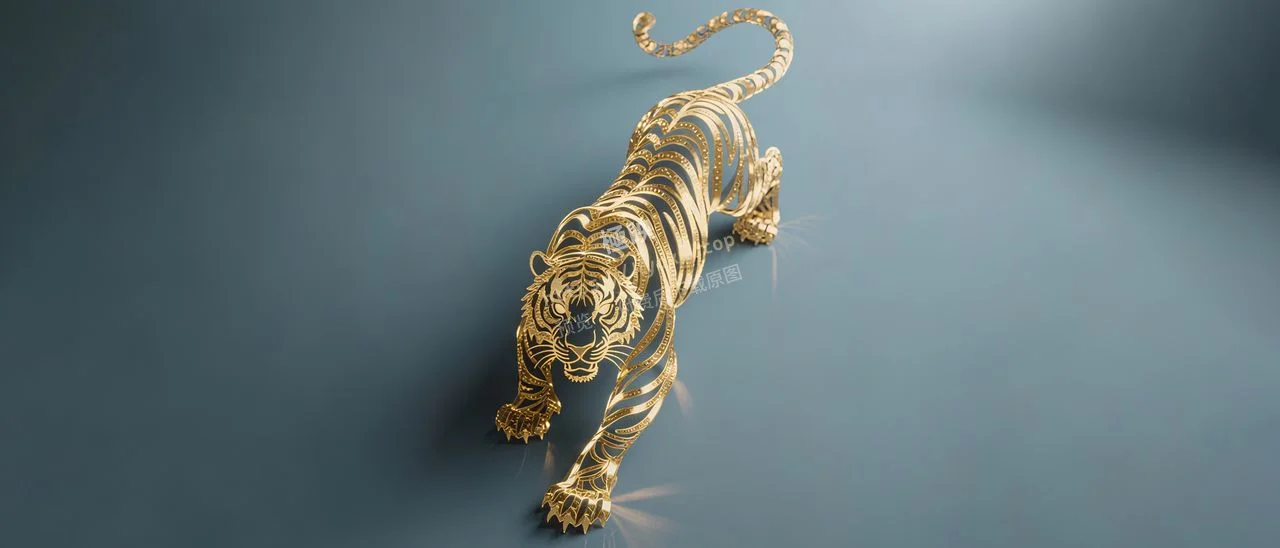 金色镂空老虎