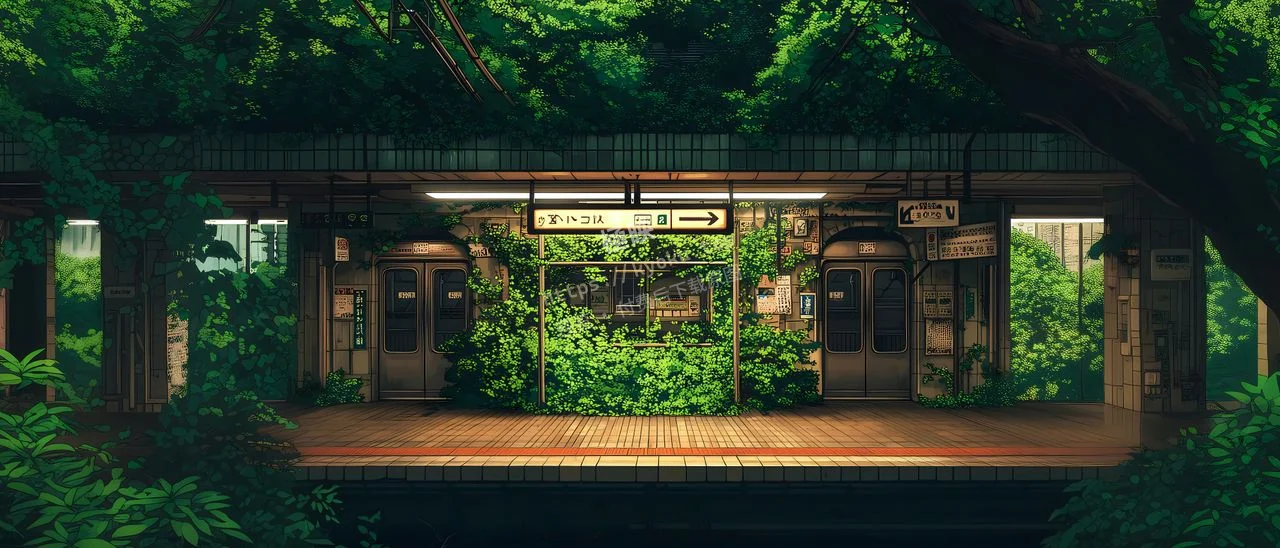 绿植火车站静谧时光
