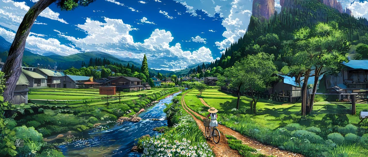 乡村夏日骑行治愈风