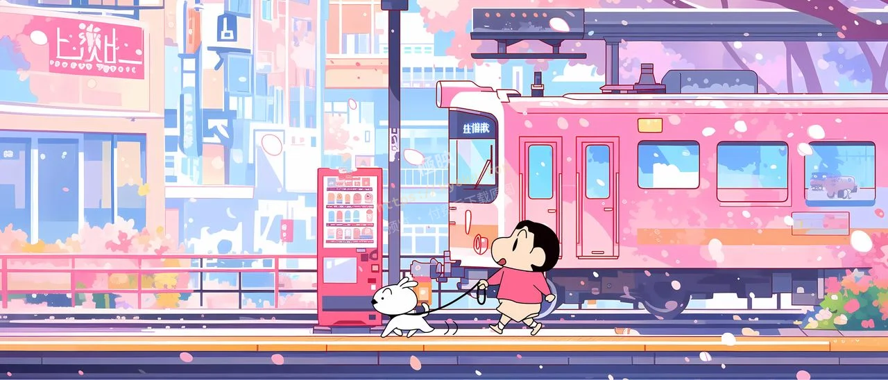 蜡笔小新小白樱花车站
