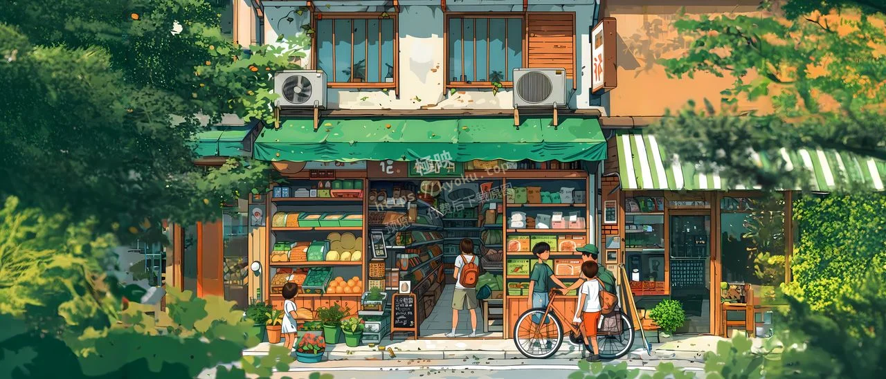 街边便利店治愈动漫风