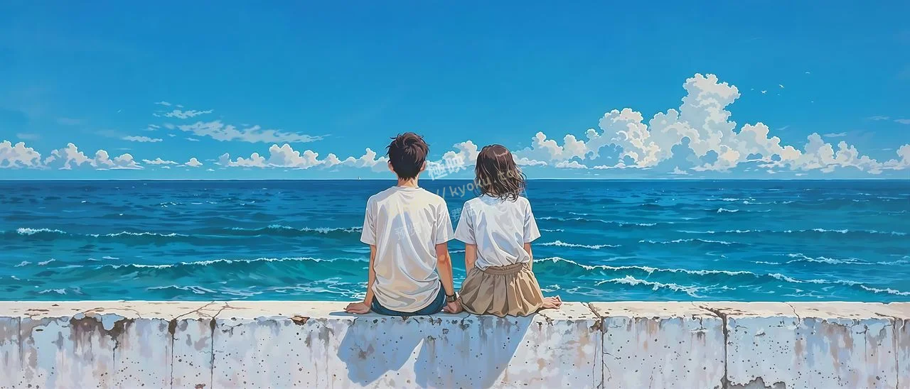 治愈系海边情侣