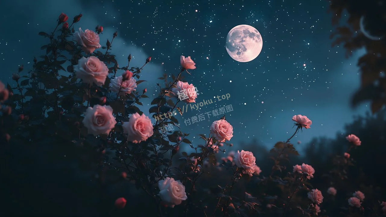 月夜玫瑰星空