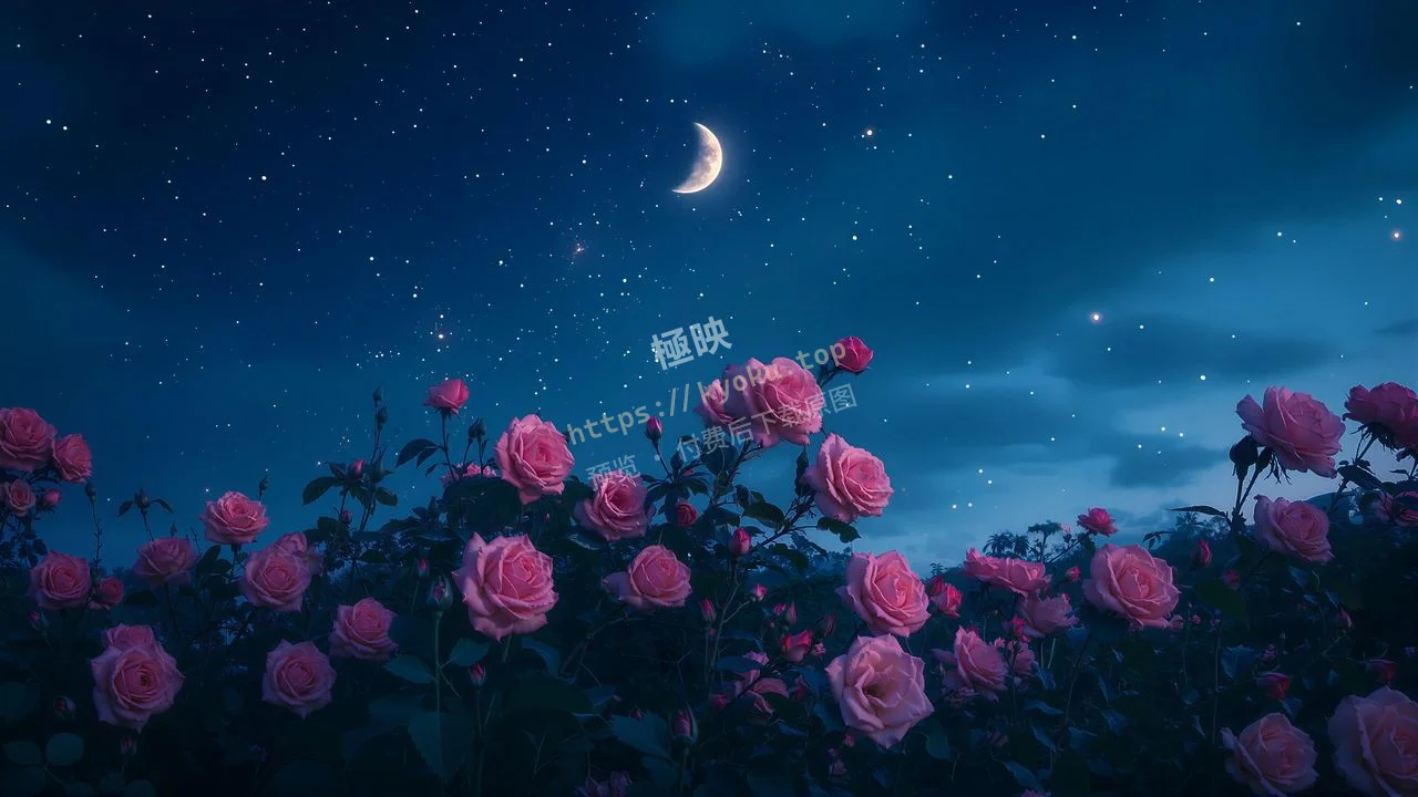 星空月夜玫瑰