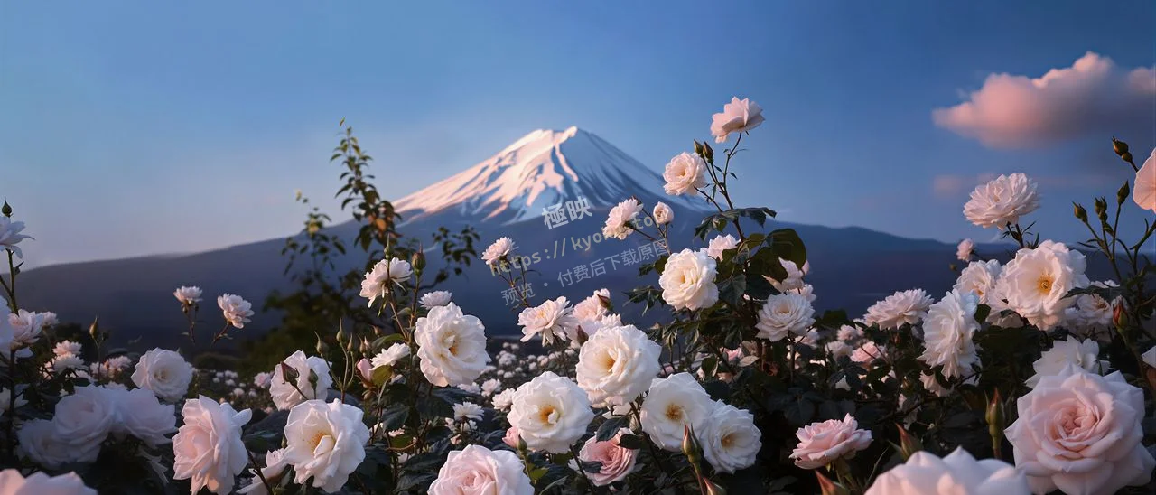 富士山白玫瑰花海