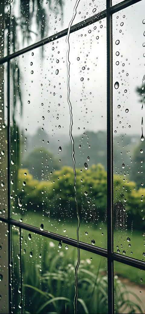 雨天玻璃窗氛围感