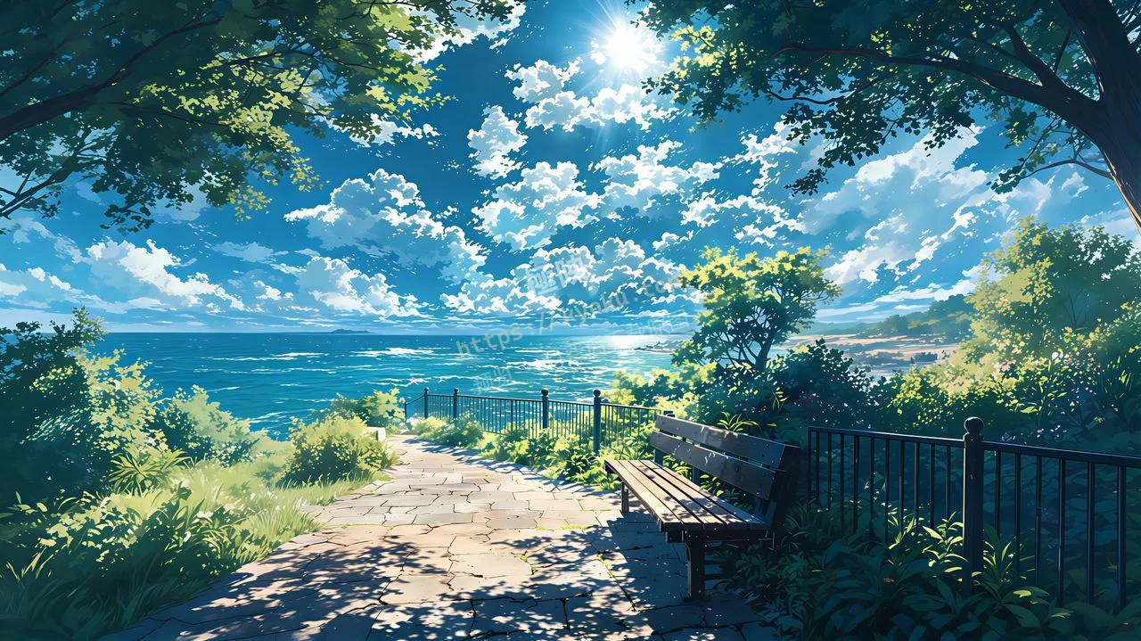 海岸观景步道长椅