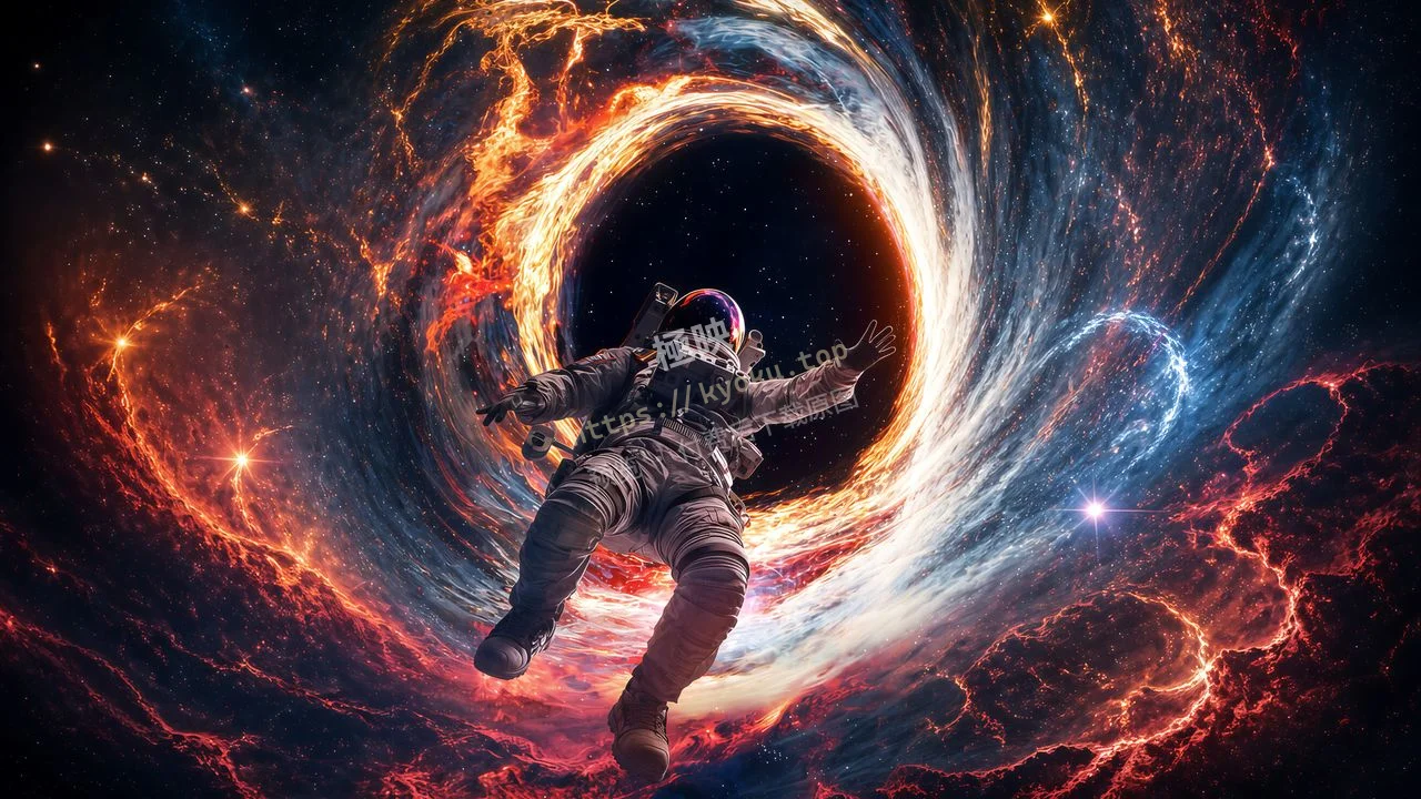 漩涡黑洞太空宇航员