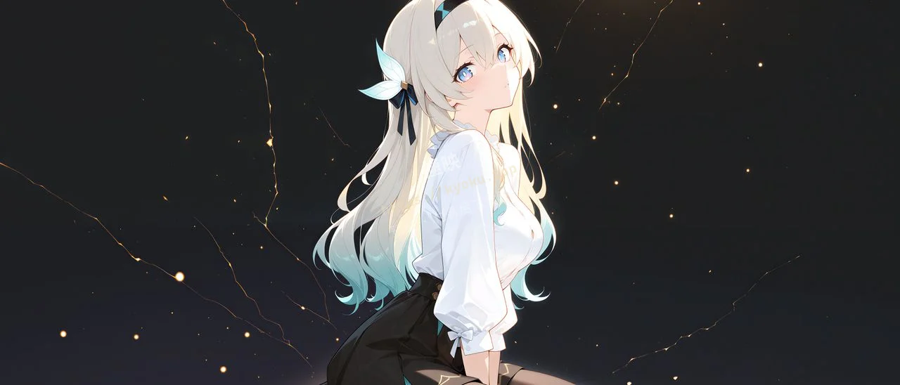 白衫黑裙流萤侧颜