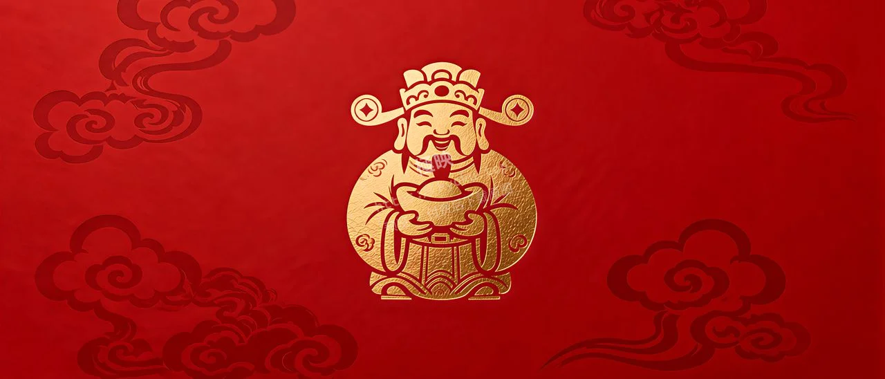 红金财神抱元宝招财进宝
