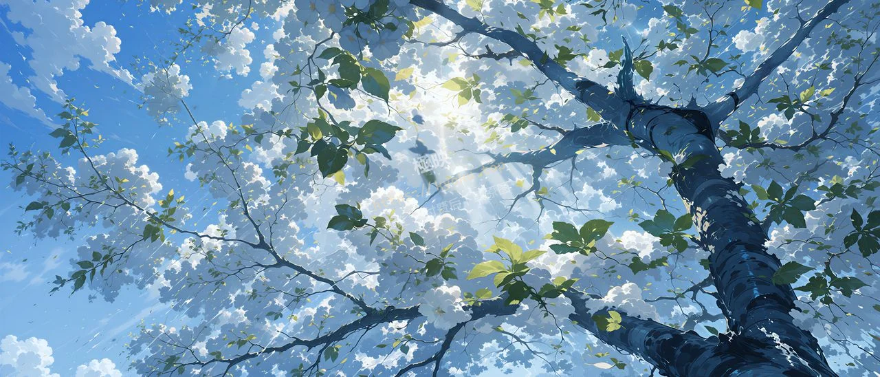 春树繁花晴空漫境