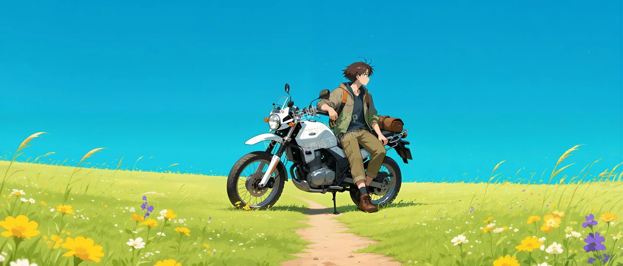 动漫草原机车少年