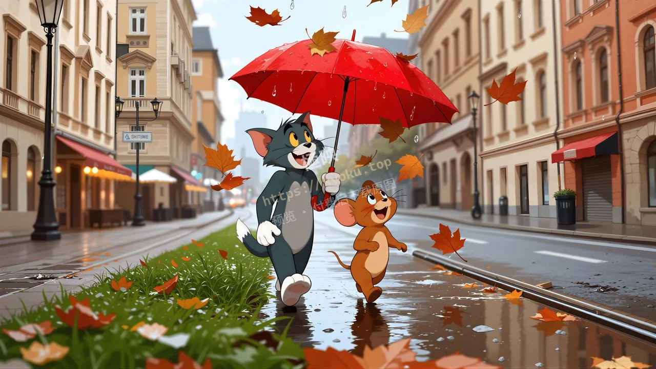 猫和老鼠秋日雨街
