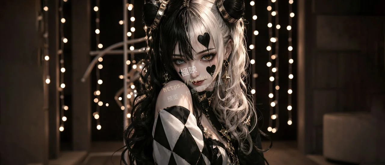 黑白双拼发色少女